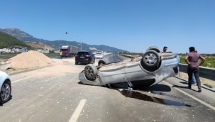 Otomobil takla attı: 6 yaralı 