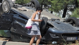 Bu araçtan burnu bile kanamadan çıktı 