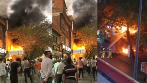 Bursa'da dönerci dükkanı alev alev yandı 