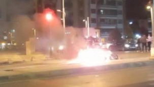 Fahri Kayahan'da motosiklet yangını! 