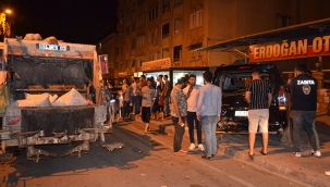 Freni boşalan kamyon 8 otomobile çarptı 