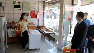 Kaymakam Öztaş maske denetimine çıktı 