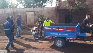 Motosiklet hırsızları kaza yapınca yakalandı 