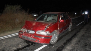 Otomobil koyun sürüsüne daldı: 3 koyun telef oldu 