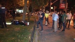 Polisin 'dur' ihtarına uymayan silahlı motosikletli kaçarken kaza yaptı 