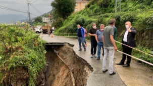 Rize'de şiddetli yağmur heyelanlara neden oldu 