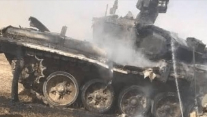 Rusya'da eğitim sırasında askeri tank yandı 