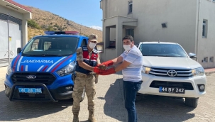 Yaralı şahine jandarma sahip çıktı 