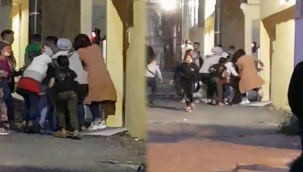 Dilencilerin kavgasında yumruklar havada uçtu 