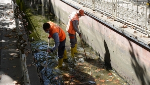 Fendoğlu Caddesinde kanal temizliği 