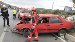 Kontrolden çıkan otomobil takla attı 