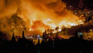 Deprem sonrası yangın vurdu