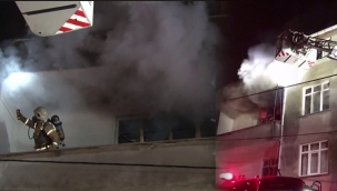 Evde mahsur kalan 8 kişiyi itfaiye kurtardı