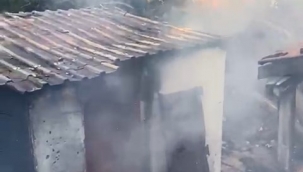 Evin bahçesinde yangın çıktı 