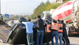 Takla atan otomobil sürücüsü yaralandı 