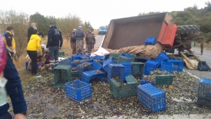 Traktör devrildi: 5 yaralı