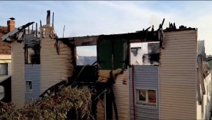 Türkeli'de iki katlı evde yangın 