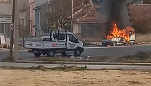 Yanan araçta feci ölüm!