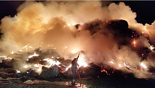 Arazide samanlar alev alev yandı 