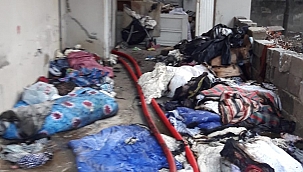 Evde çıkan yangın hasara neden oldu 