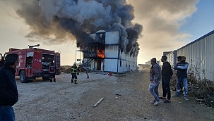 İşçilerin kaldığı konteynırda yangın çıktı