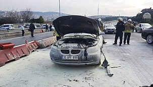 Lüks otomobil alevlere teslim oldu