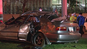 Otomobil elektrik direğine çarptı: 1 ölü 