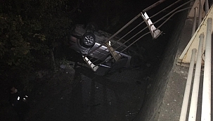 Otomobil köprüden uçtu: 3 yaralı