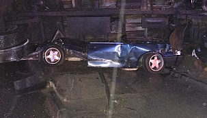 Otomobilin üzerine devrildi: 1 yaralı