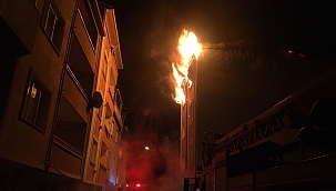 Patlamanın ardından alev topuna döndü 