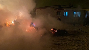 Tekman'da ot yangını 