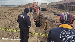 Toprak altında kalan işçi böyle kurtarıldı 