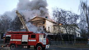Ukrayna'da restoranda yangın çıktı 