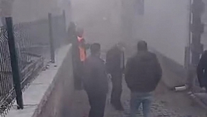 Vakıf binasında korkutan yangın 