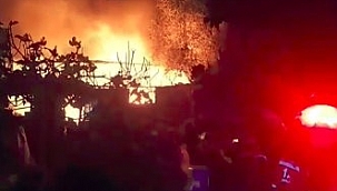 Yanan ahırda 5 keçi telef oldu 