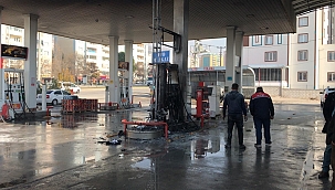 Akaryakıt istasyonunda yangın 
