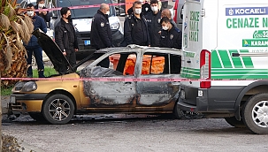 Alev alev yanan otomobilinde can verdi