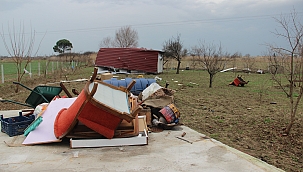 Fırtına konteyner evi uçurdu: 2 yaralı
