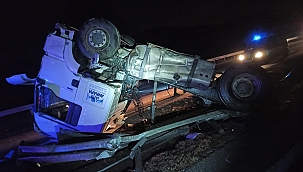 Kırıkkale'de çekici takla attı: 1 yaralı 