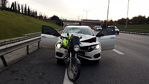 Motosikletli metrelerce sürüklendi 