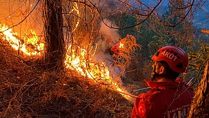 Rize'de örtü yangınına neden oldu