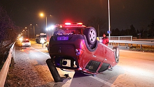 Takla atan aracını bırakarak kaçtı
