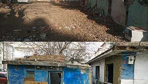 Tehlike saçan o ev yıkıldı 