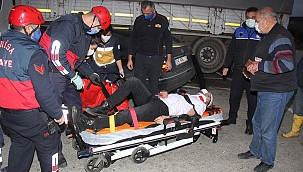 Tırla çarpışan otomobil hurdaya döndü 