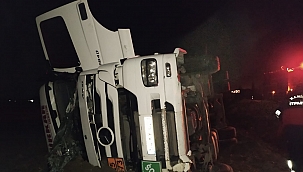 Kırkağaç'ta tanker devrildi: 1 yaralı 