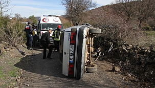 Kontrolden çıkan araç yan yattı: 1 yaralı
