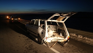 Muhtarlar kaza yaptı: 1 yaralı 