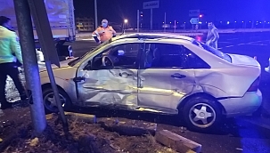 Otomobille tır çarpıştı: 1 yaralı