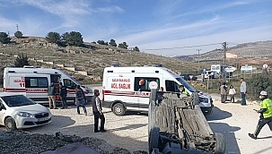 Adıyaman'da otomobil takla attı 