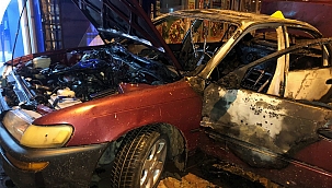 Araç kurşunlanarak kundaklandı